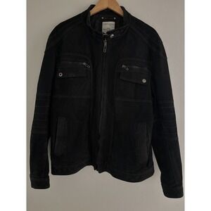 Angelo Litrico XXL Men's Leather Motorcycle Jacket Vintage Retro Moto Style Blk